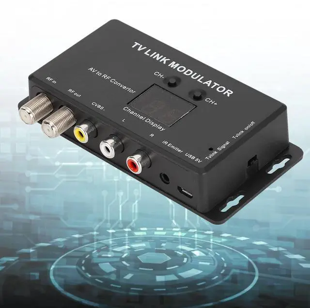 Alt view image 2 of 5 - SALALIS UHF Modulator, IR Modulator TM70 TV Link Modulator AV to RF Converter IR Extender with Channel Display RF Modulator for TV with USB Charge Cable