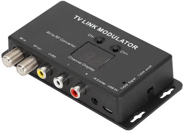 Alt view image 4 of 5 - SALALIS UHF Modulator, IR Modulator TM70 TV Link Modulator AV to RF Converter IR Extender with Channel Display RF Modulator for TV with USB Charge Cable