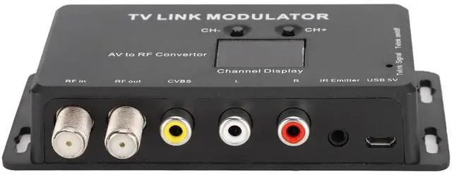 Alt view image 5 of 5 - SALALIS UHF Modulator, IR Modulator TM70 TV Link Modulator AV to RF Converter IR Extender with Channel Display RF Modulator for TV with USB Charge Cable