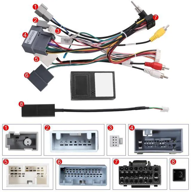 Alt view image 3 of 5 - Car Stereo Wiring Harness Connector for Honda CR-V 2012-2014/ Civic 2012 with 2.4L Displacement,16PIN Radio Wire Harness Power Cable with CANBUS Support Original Camera/SWC