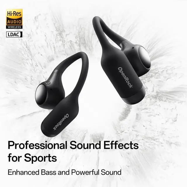 Alt view image 3 of 5 - OpenRock S2 Open Ear Headphones, 7G Ultra-Light Design, Hi-Res LDAC Audio, Triple Water-Resistant, Bluetooth 6.0, Effortless Photography, 32H Playtime, Smart APP, Clear Call, Wireless Sports Ea