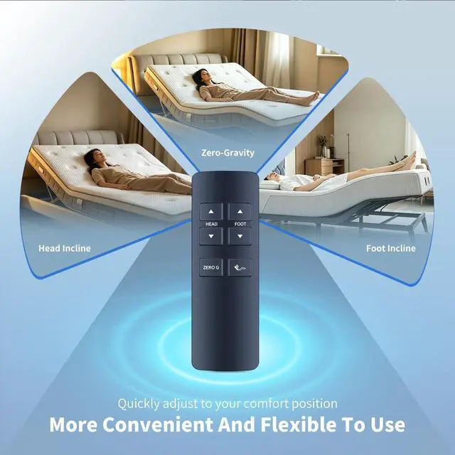 Alt view image 4 of 5 - HZIME New Replacement Remote Control Compatible for OKIN Refined KEESON SmartMotion Serta Beautyrest Adjustable Bed Base JLDK.27.10.06 RF258GA Essentials IV (4) and V (5)