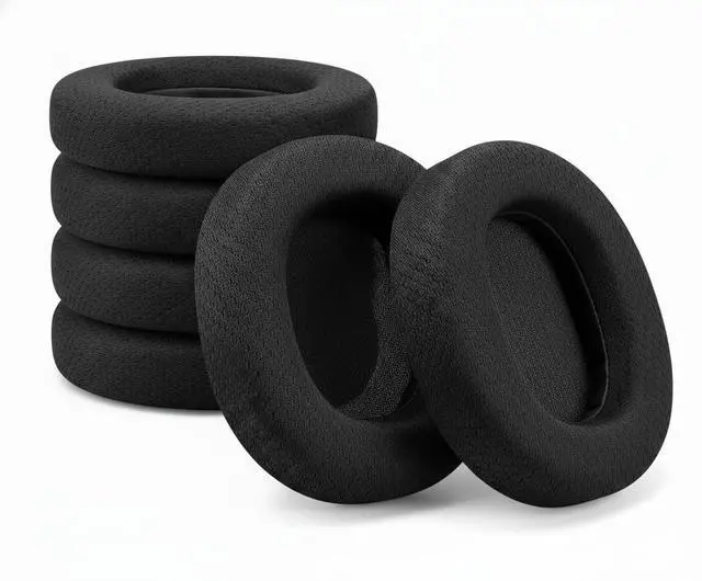 Main image of Replacement Ear Pads with Mesh Fabric & High Density Foam for Sony MDR-7506, Compatible with Sony MDR V6 V7 MDR-CD900ST Headphones, Comfortable Cushions for Wired Over Ear, 6PCS Black