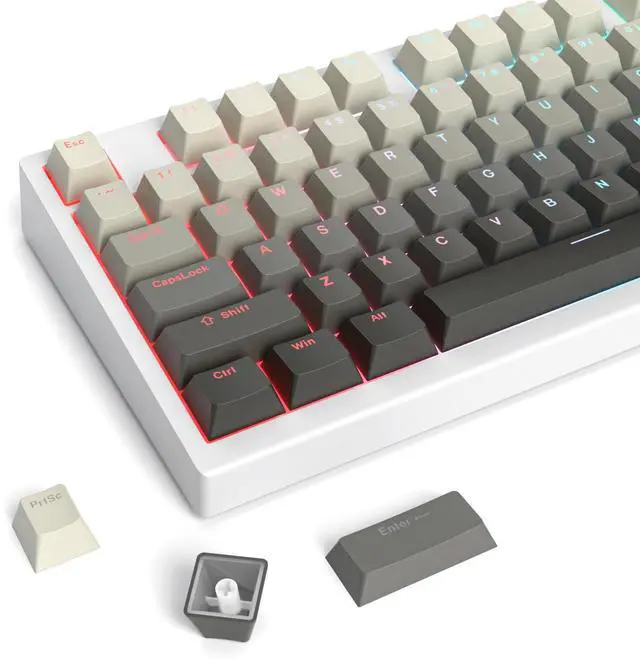 Main image of Owpkeenthy OEM Profile Double Shot PBT Keycaps 135 Keys, Shine Through Gradient Design, Backlit Custom Key Cap Set for MX Switch Mechanical Gaming Keyboard (OEM Dust)