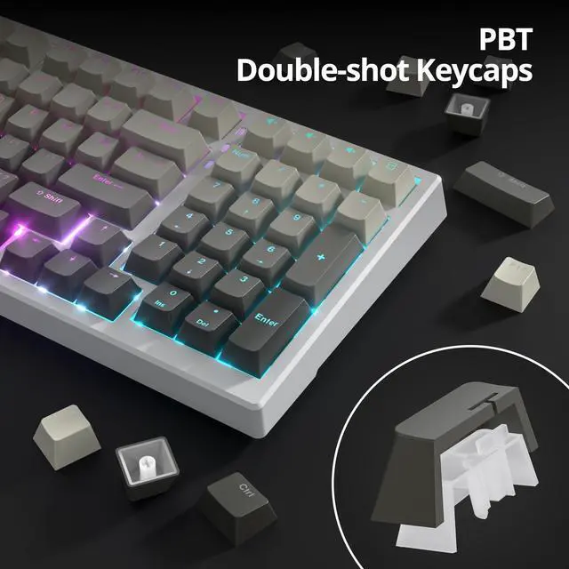 Alt view image 4 of 5 - Owpkeenthy OEM Profile Double Shot PBT Keycaps 135 Keys, Shine Through Gradient Design, Backlit Custom Key Cap Set for MX Switch Mechanical Gaming Keyboard (OEM Dust)