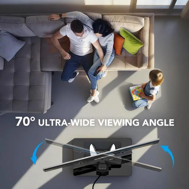 Alt view image 4 of 5 - AX WABER Floor TV Stand with Power Outlet& Shelf, Universal TV Stand Mount for 27-65 inch TV up to 88lbs, 70 Degree Swivel 9 Level Height Adjustable with Tempered Glass Base for Bedroom, Office Black