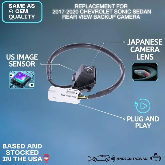Alt view image 2 of 5 - Backup Camera Replaces for 2017 2018 2019 2020 Chevy Sonic Sedan OE Part # 42348355
