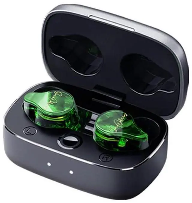 Alt view image 4 of 5 - Sam&Johnny HM12+ True Wireless Earbuds, Hi-Fi Triple Driver, IPX6 Waterproof, 30H Battery, Dual Device Connection, 5.8g Lightweight (Green)
