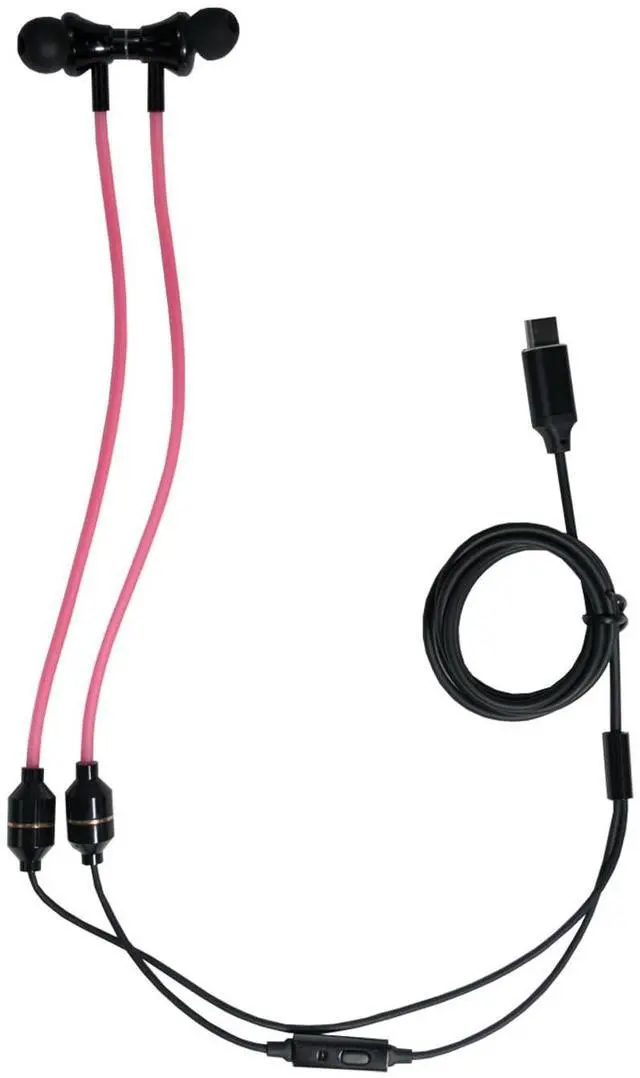 Main image of YESBO Premium Aluminum iPhone Magnetic Earphones with Wired Type-C high and Low Frequency 3D Sound Microphone C-Type Device. Earphones for iPhone 15 to 17 and Android (Pink)