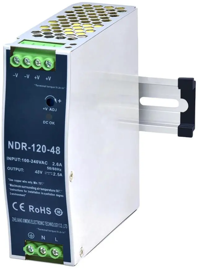 Main image of XSHBGF 48VDC Power Supply NDR 120W DIN Rail Power Supply Switch Switching Converter DC (Input 100-240VAC Output 48VDC 50/60HZ 48V 2.5A)