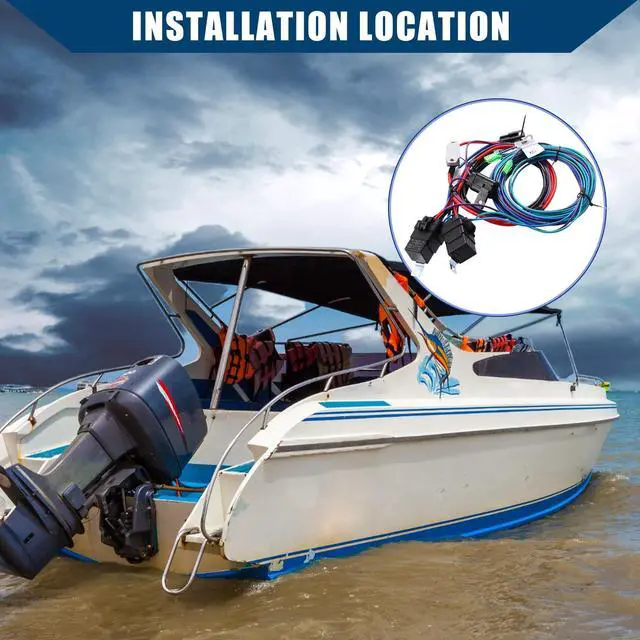 Alt view image 2 of 5 - Hihaha Boat Marine Trim Unit Jack Plate Board Wire Harness for 7014G PT-130 PT-35 PL-65 with Relay/Reset Circuit Breaker Wiring Assembly W/O Switch/Durable / 1pcs
