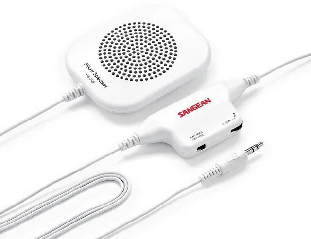 Alt view image 4 of 5 - Sangean PS-300 Pillow Speaker with In-line Volume Control and Amplifier (White)