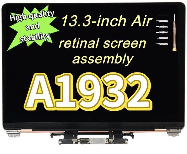 Main image of New A1932 LCD Full Assembly 2018 Year MacBook Air Retina 2560x1600 LCD Screen Display Assembly (Model:EMC 3184 MRE82 MREA2 MVFH2 MVFJ2) (Silvery)