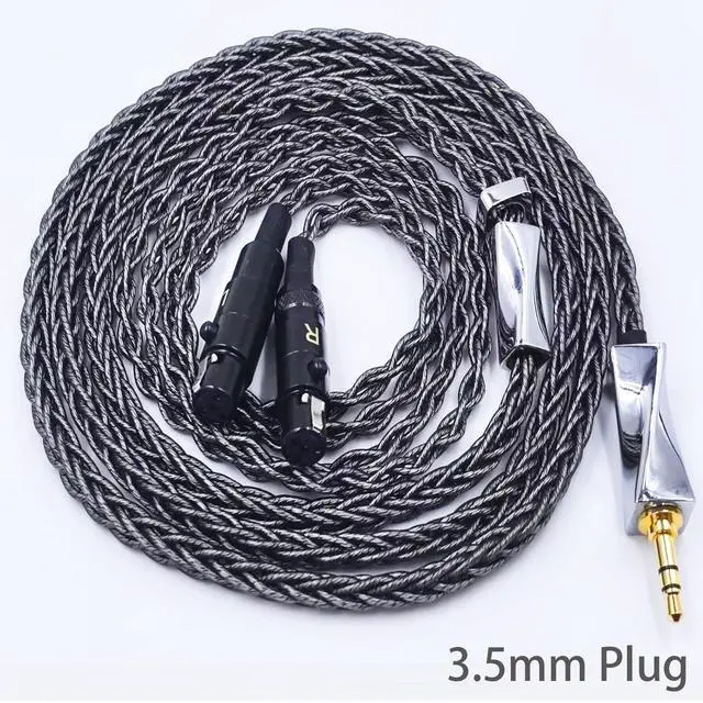Alt view image 3 of 5 - Fezzlo 8 Core Silver Plated Upgraded Cable,HiFi Replacement Mini 4Pin XLR Compatible with Audeze LCD-2 LCD-3 LCD-4 LCD-X LCD-XC for Musician Audiophile 3.5mm 4.9ft