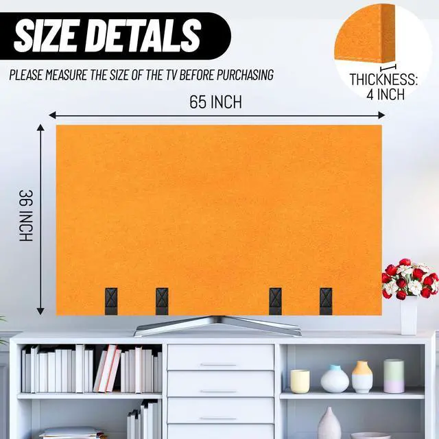 Alt view image 2 of 5 - EcoBrisa TV Moving Cover Flat Screen TV Heavy Duty Felt Screen Protector Anti-Scratch with Bottom Strap During House Moving,Storing, Painting or Home Renovation Packing Cushioning Supplies (60-65in-or