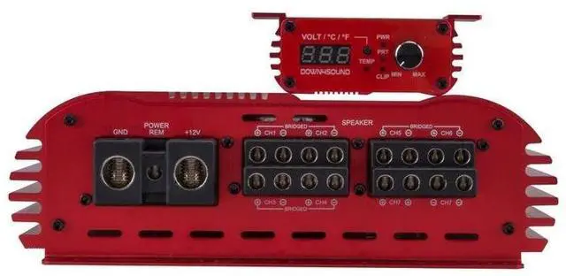 Alt view image 5 of 5 - DOWN4SOUND JP77 RED ^^ 3000W RMS - 7 Channel Amplifier