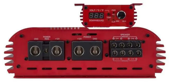 Alt view image 3 of 5 - DOWN4SOUND JP77 RED ^^ 3000W RMS - 7 Channel Amplifier
