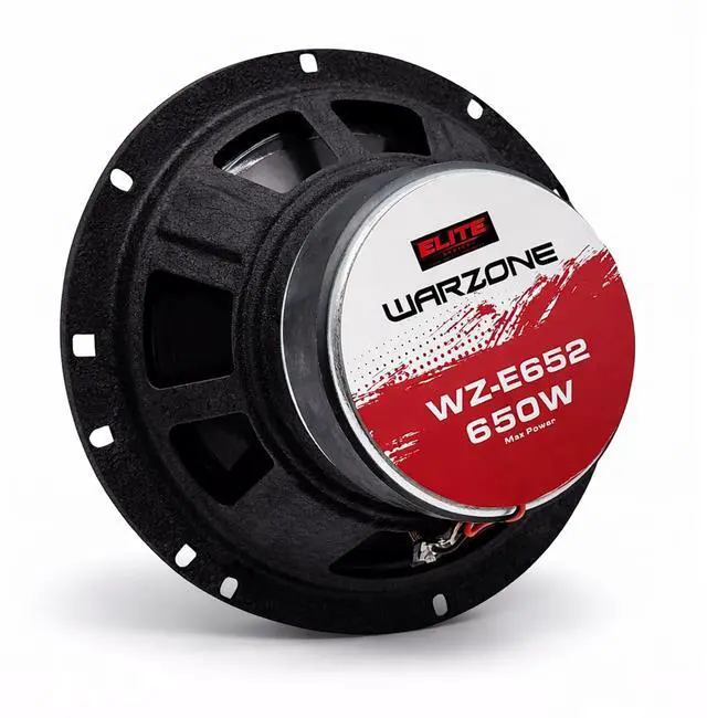 Alt view image 5 of 5 - Warzone WZ-E652 6.5" Coaxial Car Speakers - 650W Max Power, 4 Ohm, Full Range Audio, PEI Dome Tweeter, Shallow Mount Design, OEM Fit - Perfect for Cars, Trucks, SUVs