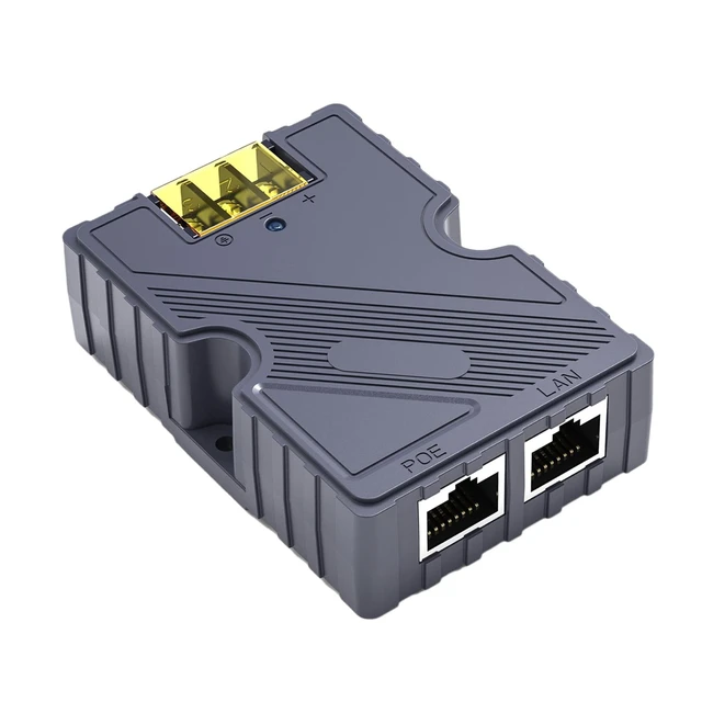 Alt view image 3 of 5 - 150W Gigabit PoE Injector, 12V to 48V DC Boost Converter, 10/100/1000Mbps RJ45 Power Over Ethernet Adapter, IEEE 802.3af/at Compliant, 48-57V Input 3A Output, ESD Protector