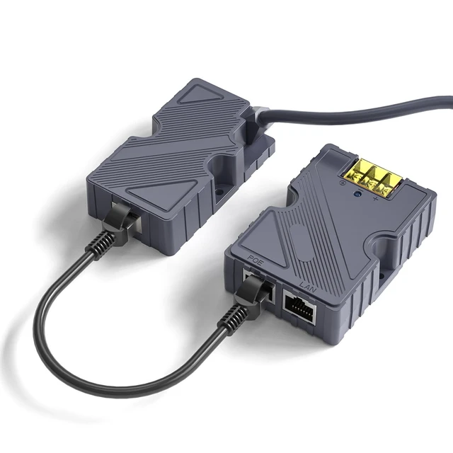 Alt view image 2 of 5 - 150W Gigabit PoE Injector, 12V to 48V DC Boost Converter, 10/100/1000Mbps RJ45 Power Over Ethernet Adapter, IEEE 802.3af/at Compliant, 48-57V Input 3A Output, ESD Protector
