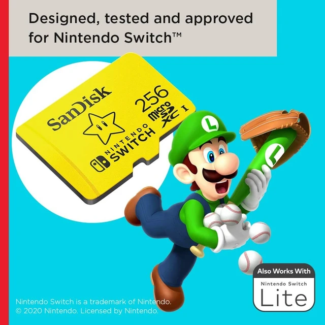 Alt view image 5 of 5 - SANDISK 256GB microSD Card, Super Mario Super Star Edition
