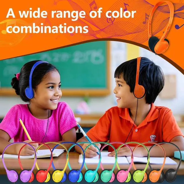 Alt view image 4 of 5 - OSSZIT USB C Headphones Bulk 10 Pack for Classroom School Kids,On-Ear Wired Type C Headphones Compatible with Pad Smartphones for Boys Girls Students Travel Mixed Colors