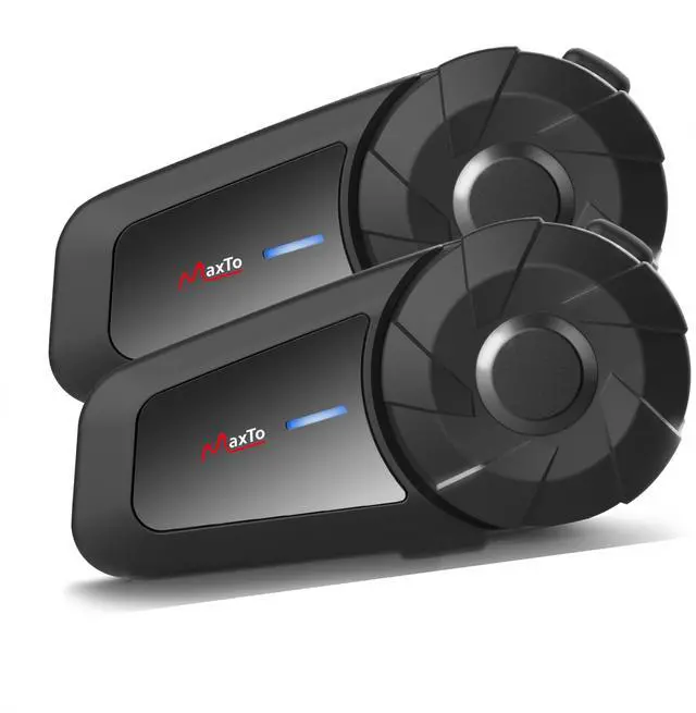 Main image of MAXTO Motorcycle Bluetooth Headset, MX1 2-Riders 800M Universal Intercom Communication Systems, HiFi Stereo Sound/IPX6 Waterproof, Motorcycle Helmet Speaker-Intercom-Headset 2 Pack