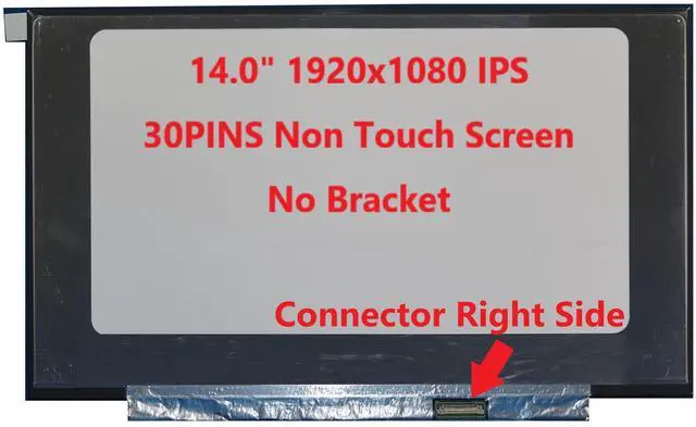 Alt view image 3 of 5 - FULLCOM New LCD Replacement 14.0 Inch NV140FHM-N61 FHD 1920x1080 (No Brackets) IPS 30 Pin Matte Compatible with FRU 00NY436 for Laptop/Display/Screen/LCD Application