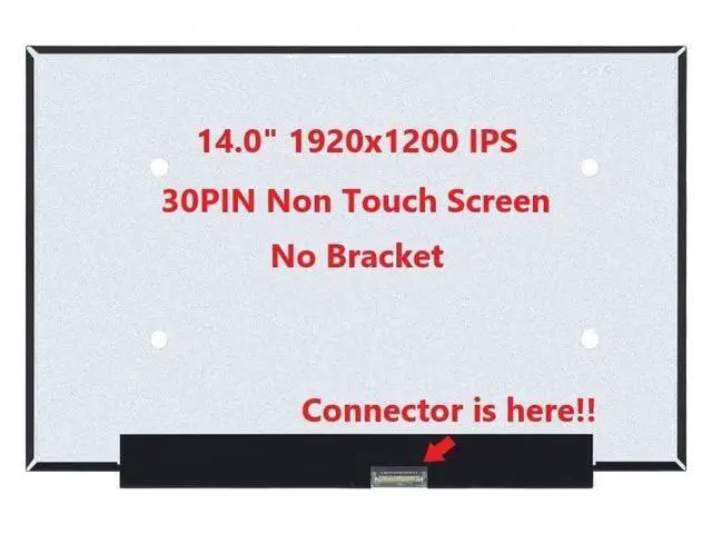 Alt view image 3 of 5 - Fullcom New LCD Replacement Screen (Non Touch) 14.0 Inch IPS (No Brackets) MNE007QS1-4 WUXGA 1920x1200 30 Pin Matte for Lenovo FRU 5D11M45500 for Laptop/Display/Screen/LCD Application