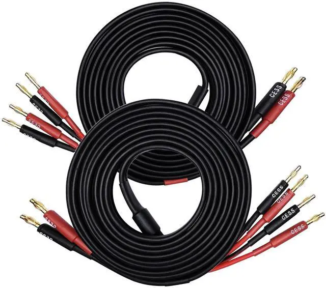Alt view image 4 of 5 - CNCESS CESS-106-10f Banana Plug Splitter Speaker Cable, 2 Banana Plugs to 4 Banana Plugs, 12 Gauge, 2-Channel (10 Feet)