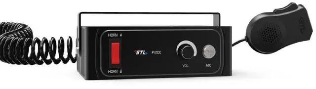 Main image of PA 100-Watt Public Address System Dual Horn Speaker & Handheld Microphone for Police, Fire, Tow, and Emergency Vehicle Communication