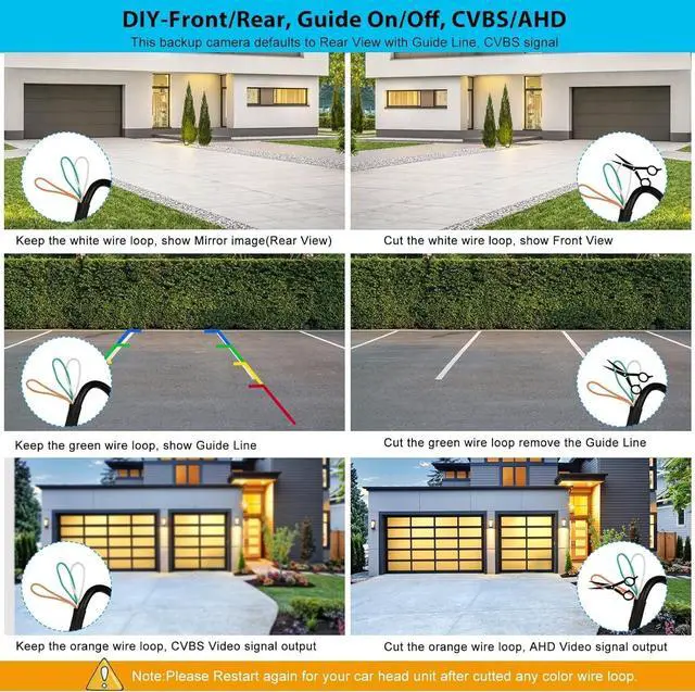 Alt view image 5 of 5 - GLK Backup Camera - AHD 1080P Wide Angle Reverse Camera, Night Vision IP69K Waterproof Rear View Camera for 12-24V Car Vehicle SUV RV, Adjust Angle Left and Right, Up and Down, 4pin Connector