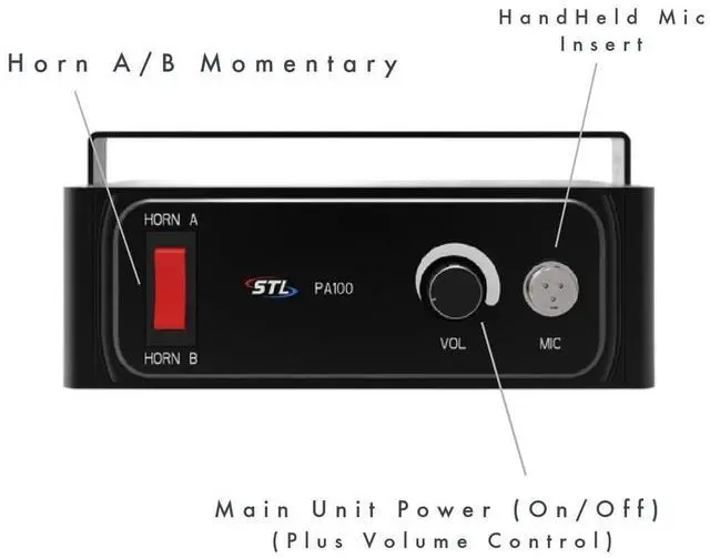 Alt view image 2 of 5 - PA 100-Watt Public Address System Dual Horn Speaker & Handheld Microphone for Police, Fire, Tow, and Emergency Vehicle Communication