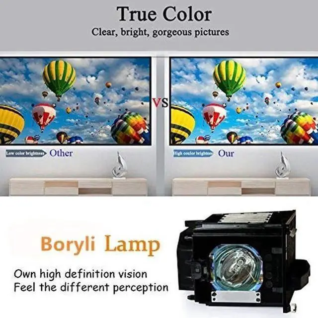 Alt view image 4 of 4 - BORYLI 915P049010 Replacement Lamp with Housing for Mitsubishi DLP TV WD-52631, WD-57731, WD-65731, WD-65732