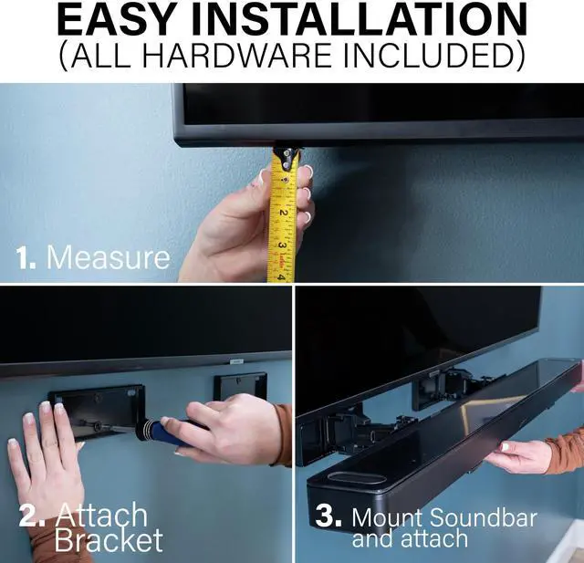 Alt view image 4 of 5 - Sanus Universal Extendable Soundbar Wall Mount - WSBWM1-B2