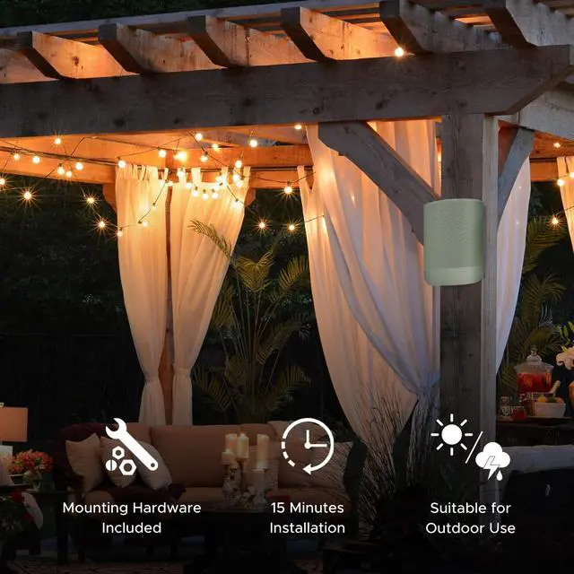 Alt view image 3 of 5 - Sound Bass Move Speaker Wall Mount Bracket, Weatherproof, Compatible with Sonos Move & Move 2, Including Mounting Accessories, Green