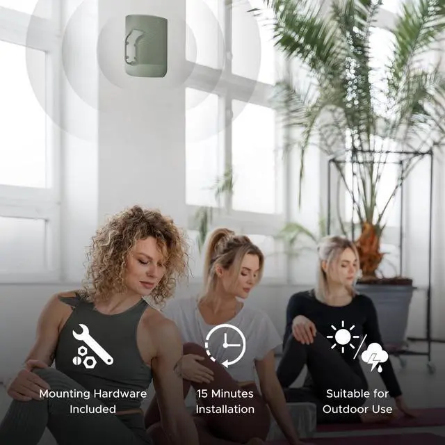 Alt view image 5 of 5 - Sound Bass Move Speaker Wall Mount Bracket, Weatherproof, Compatible with Sonos Move & Move 2, Including Mounting Accessories, Green
