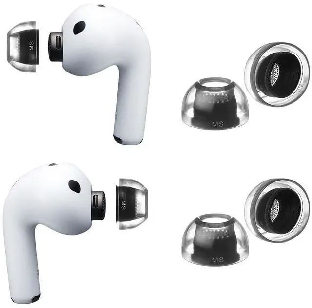 Main image of Crystal for AirPods Pro 3 Ear Tips Replacement, AirPods Pro Ear Tips with Secure Fit, Anti-Slip Grip, Noise Isolation, Premium Silicone, AirPod Pro 3 Accessories (2 Pair, MS)
