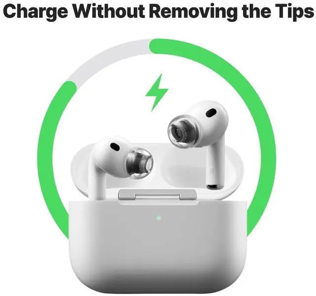 Alt view image 5 of 5 - Crystal for AirPods Pro 3 Ear Tips Replacement, AirPods Pro Ear Tips with Secure Fit, Anti-Slip Grip, Noise Isolation, Premium Silicone, AirPod Pro 3 Accessories (2 Pair, MS)