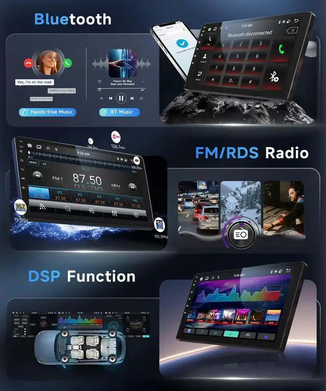 Alt view image 5 of 5 - Rimoody 8 Core 6G 128G Android 15 Car Stereo for Nissan Altima 2008-2012, Wireless Carplay Android Auto, 9 Touchscreen Radio with GPS Bluetooth 5G-WiFi FM/RDS 32EQ DSP Backup Camera SWC(Manual