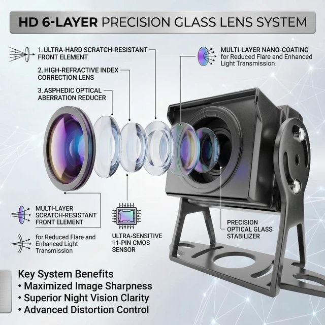 Alt view image 2 of 5 - ASLONG Vehicle Backup Camera Wired, AHD 1080P with 4 Pin Aviation Cable