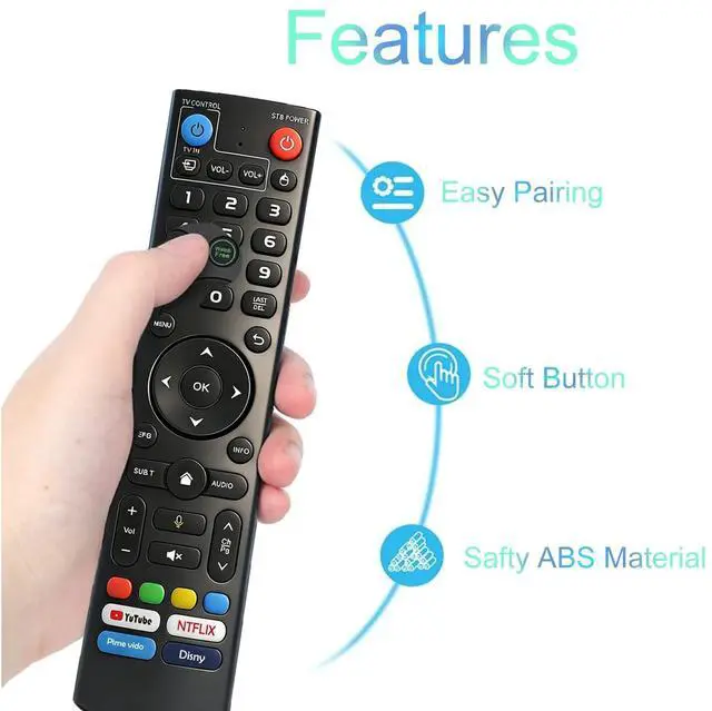 Alt view image 3 of 5 - PIPRIDAE V3 Pro Replaced Voice Remote Control Compatible with vSeeBox V5 Pro V3 Plus V2 V1 Pro V1 Max