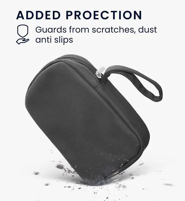 Alt view image 4 of 5 - kwmobile Headphones Bag for Over Ear Headphones Compatible with Headset/Overear Headphone Case - Headphone Carry Case - Travel Sleeve - Dark Grey
