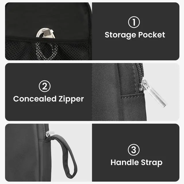 Alt view image 3 of 5 - kwmobile Headphones Bag for Over Ear Headphones Compatible with Headset/Overear Headphone Case - Headphone Carry Case - Travel Sleeve - Dark Grey