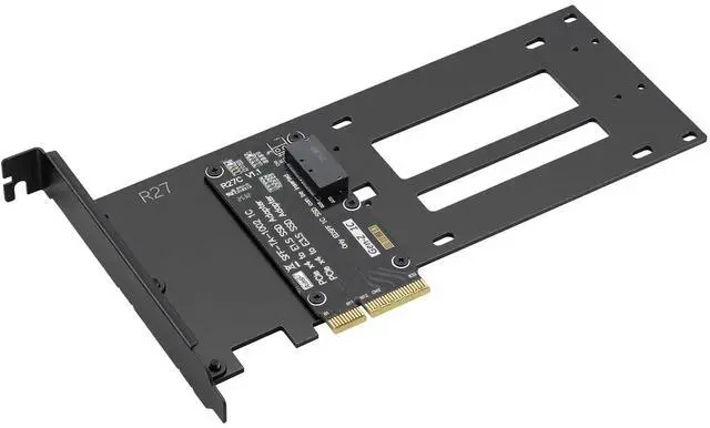 Main image of Aukuoy PCIe 5.0 x4 to E1.S / E3.S SSD Adapter Card, Support EDSFF SFF-TA-1002 Hard Drive, PCIe 5.0/4.0/3.0 Back Compatible, Full-Height Bracket Included