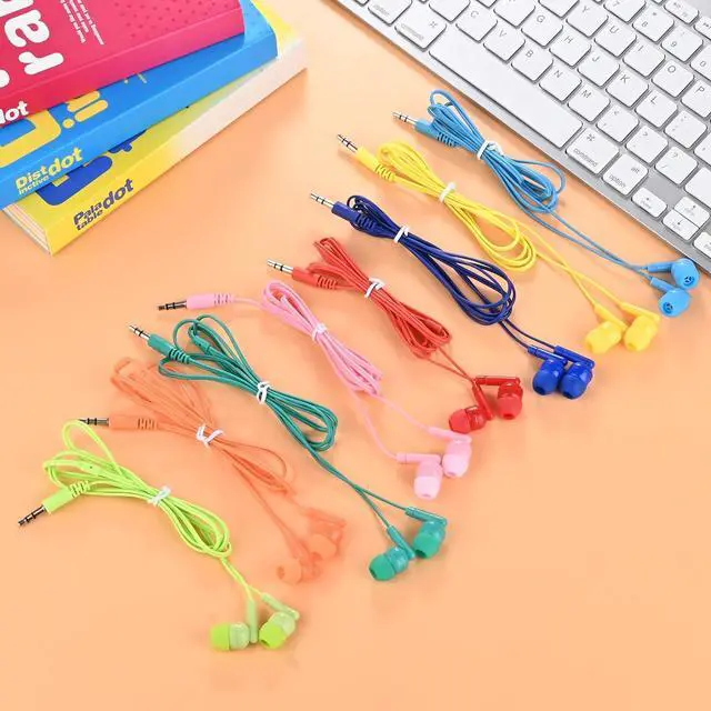 Alt view image 2 of 5 - XOSDA 150 Pack Bulk Kids Earbuds for Classroom,Wholesale Student Wired Headphones for School Librariy, 3.5mm Multi Colored Earphones for Computers Chromebook Laptop PC