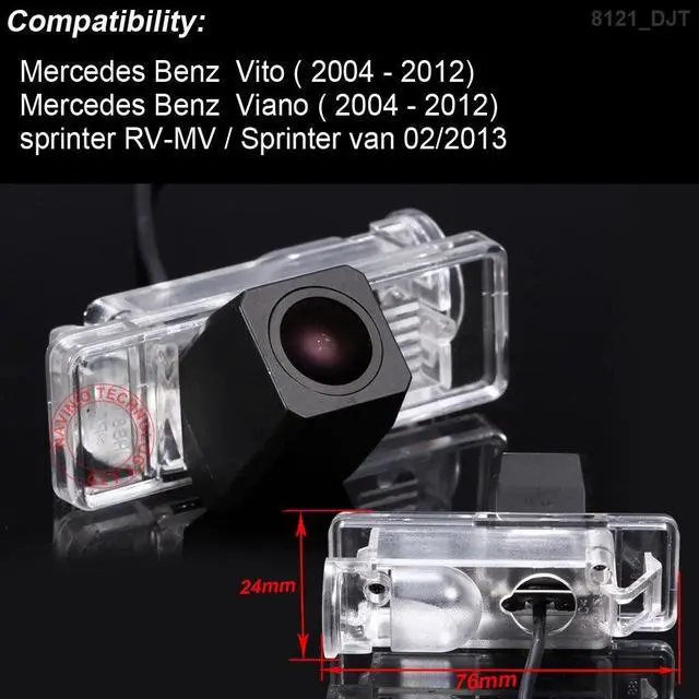 Alt view image 3 of 5 - Navinio Rear View Back Up Reverse Parking Camera in License Plate Lighting Night Version (NTSC) for MB Sprinter V Class W639/Vito/Viano/Valente Sprinter RV-MV/Sprinter Van