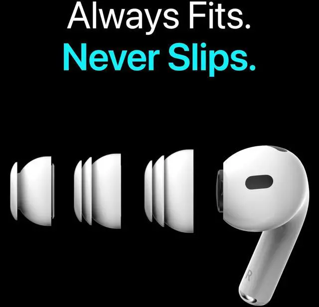 Alt view image 3 of 5 - Premium Multi-Flange Eartips for AirPods Pro 1&2 (S/M/L) Always Fits, Never Slips