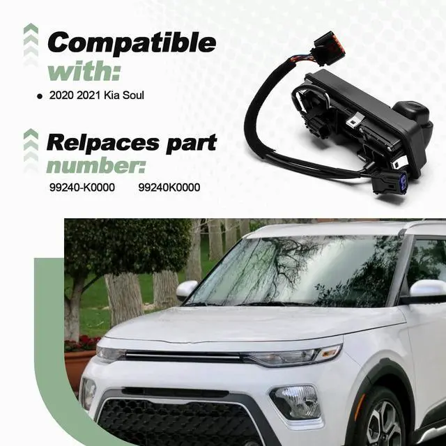 Alt view image 2 of 5 - Backup Parking Rear View Camera with Pull Handle Assembly Compatible with 2020 2021 Kia Soul Replace 99240-K0000 99240K0000