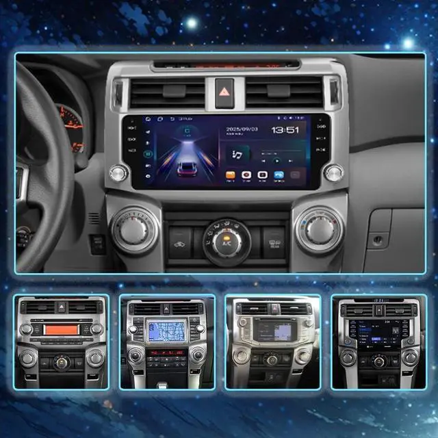 Alt view image 2 of 5 - 10.33" Car Radio for Toyota 4Runner 2010-2019, JBL Sound System Retained, 4GB RAM 64GB ROM, Wireless CarPlay & Android Auto, Plug & Play Head Unit - Silver